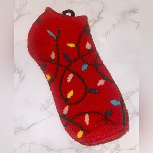FESTIVE RED SOCKS WITH COLORFUL LIGHTS - STOCKING STUFFER - NWOT